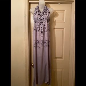 Gray halters maxi dress